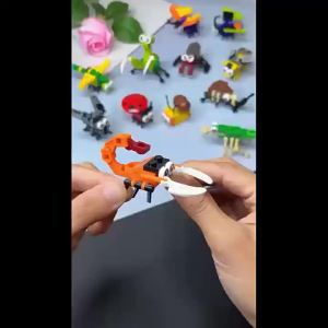 6ni1 Insect Animals Figures Mini Bee Snail Dragonfly Building Blocks Toy 3D Constructor Bricks For Kids Boys Gift Toy