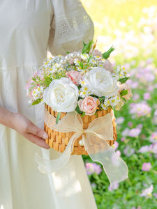 Artificial Flower Basket Picnic Camping Photography Props Plastic Flowers Decorative Ornamentation Imitative Biodiversity Flowers