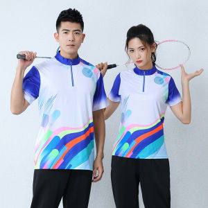 2025 New Badminton Uniform Set Mens Quick Dry Short Sleeve Training Competition Volleyball Tennis Broadcast Gymnastics Suit