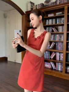 XXNING | Đầm Dây Hoa 3D Phong Cách Pháp Elegent Thon Gọn Mới Thu Nữ