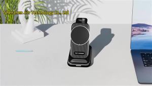 Qi2 15W 4 in 1 Magnetic Wireless Charger Stand with Speaker Fast Charging for Iphone Samsung Xiaomi OPPO Airpodsiwatch
