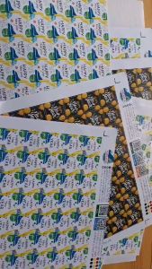 สติ๊กเกอร์ Happy New Year 2025 สี่เหลี่ยม 1 เซ็ท มี 2 แผ่น