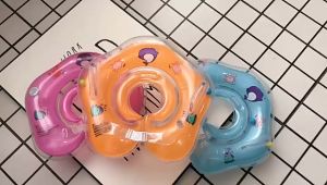 Swim Neck Floater 4 Color Salbabida With RIng Bell Inside Newborn swimming ring with handle