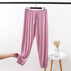 Casual Womens Wide Loose Lamp Pants Modal Cotton Thin Section High Waist Asymmetric Design Versatile Plus Size Workwear Bloomers