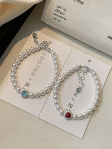 GOOYNN | Dây Chuyền Đá Ngọc Trai Aquamarine Thiên Nhiên Phụ Kiện Lắp Ghép Tinh Tế Nữ