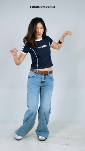 FOD Kaos Wanita Witte Navy 12141F4NA