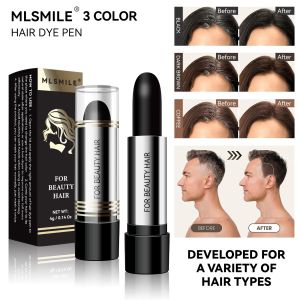 Black and Brown One-off Temporary Hair Coloring Covered White Hairs Hairline Disposable Lipstick Hair Dye Stick Smear Type Dye