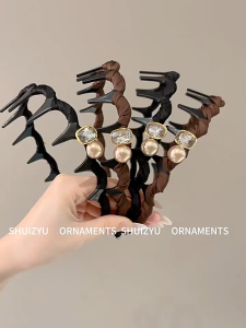 【VanHariacc】ที่คาดผมสไตล์เกาหลีสำหรับผู้หญิง ออกแบบอย่างสวยงามด้วยงานถักปุย สวมใส่ง่ายเพิ่มเสน่ห์ให้ทรงผมของคุณ