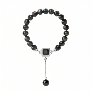 Classic Lock Design Interchangeable Natural Hematite Multiple Ways To Wear Bracelet