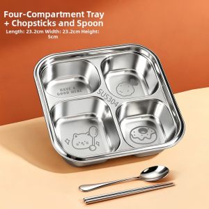 XIAOCHUSHU | Stainless Steel Sectioned Childrens Tray