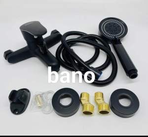 KRAN PANAS DINGIN STAINLESS BLACK SERIES 1 SET + SHOWER ALIRAN DERAS / KRAN MIXER PANAS DINGIN HITAM MINIMALIS