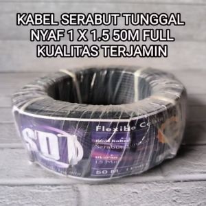 KABEL LISTRIK SERABUT ISI 1 NYAF 1X15MM2 50 METER FULL /KABEL OTOMOTIF/KABEL MOBIL MOTOR/KABEL AKSESORIS SOUND juga bisa untuk LISTRIK