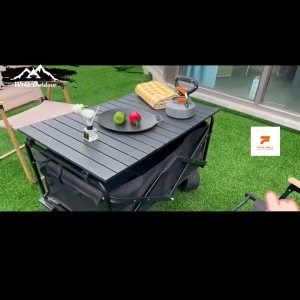 Capacity 250KG Outdoor Camping Wagon Trolley Cart Folding Beach Garden Camping Shopping Cart storage trunks Garden Carts Outdoor Tool Truck Fishing Stall Trolley Folding luggage