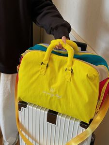 Dopamine Boosting Color Block Travel Bag Womens Fitness Crossbody Bag Luggage Cover Wet And Dry Separation Simple Design