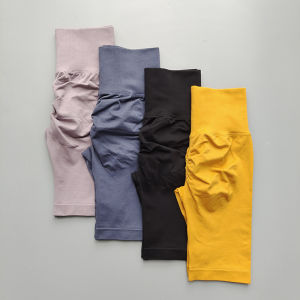 High-Waist Abdomen-Correction Five-Quarter Length Yoga Pants Womens Ultra-Elastic Quick-Dry Breathable Sportswear Summer