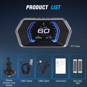 Car Speedometer On-board Computer Projector Electronics Digital Head Up Display OBD2 GPS Smart P17 For HUD Overspeed Warn Time