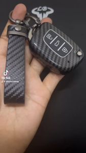 เคสกุญแจรีโมทรถ Hyundai H1 กุญแจพับข้าง (TPU Key Cover with Push button Guard) ฮูนได เฮช วัน Hyundai H1 IX35 IX45 I40 Folding Key แบบ 2 ปูม และ 3 ปูม ใส่ได้