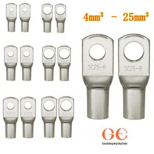 Bộ Đầu Nối Đồng Đóng Hộp Các Loại 4-25mm Bộ Dụng Cụ Đầu Nối Dạng Vòng Cho Dây Cáp Pin Hàn - Bộ 100/50/25/10 Đầu Nối