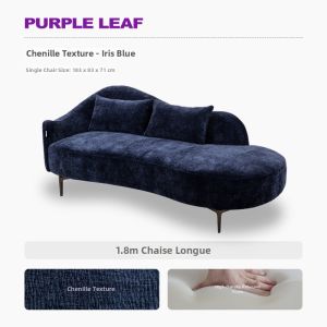 PURPLE LEAF | Simple Cotton & Linen Sofa for Bedroom Small Apartment Double