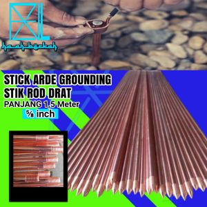 Stick Rod Stik Arde Grounding Penangkal Petir Drat 5/8 panjang 15 meter Bonded Arde