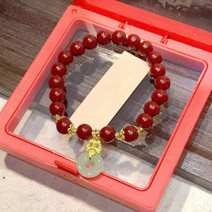 🎀Lacina🎀Chinese Style Bracelet Imitation Cinnabar Purple Gold Sand Bracelet Retro Bead Bracelet