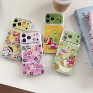 CRAYON SHINCHAN | Cute Crayon Shin-chan Cartoon Case For iPhone For iPhone 18 17 16 15 14 13 Pro Max Camera Acrylic Shockproof PC Phone Back Cover