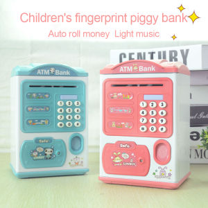NEW Cartoon ATM Cash Saving Box Money Bank Toy For Kids Electronic Large Money Box Savings Password Digital Fingerprint Unlock 【COD & Fast delivery】