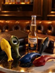 Cute Whale Shark Bottle Opener Abs Iron Beverage Cap Remover Desktop Ornament for Dining Table Party Gathering Bar Use Layout