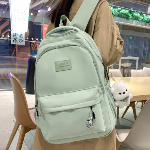 Pure Color Simple Schoolbag Womens Large Capacity Ins Easiest for Match College Students Backpack Junior High School Student Good-looking Travel Backpack