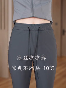 Ice Silk Cool Feeling Micro Flared Pants Womens Slim Fit Elastic Casual Fashion Summer New Arrival High Waist Long Pants