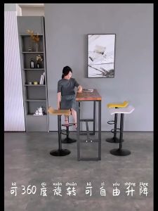 Kursi Bar Hidrolik Persegi Bangku Barstools Cafe Makan Kitchenset Multi-Tempat Minimalis