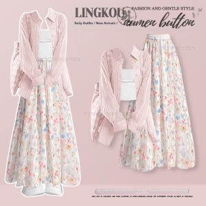 NUMEN BUTTON | Plus Size Summer Outfit Feminine Stylish Slimming 3-piece Set