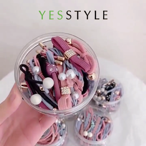 Yesstyle [ISI 12 PCS] Ikat Rambut Mutiara Elastis Kuncir Rambut Warna Warni