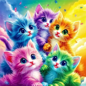 KAYOU | DIY Digital Painting Animal Kitten Pattern Paint By Numbers Handpainted Painting Art Picture Artcraft on Canvas Unique Gift