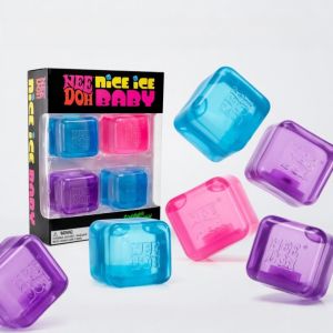 Four Mini Ice Cube Squishy Squeeze Toys Stress Relief Vent Toys Anti-Anxiety Sensory Decompression Toys for Adults