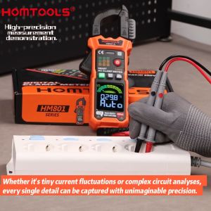 【From Bulacan】HOMTOOLS HM801 Intelligent Digital Clamp Meter 6000 Count AC/DC Voltage and Current Detection Frequency Resistance Capacitor Temperature Diode On/Off NCV Multimeter 600mV 6V 60V 600V 60A 600A