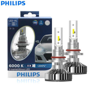 Philips | Philips X-treme Ultinon LED 9005 9006 HB3 HB4 12V 6000K Car LED Head Light Auto Fog Lamps +200% Brighter (Twin)