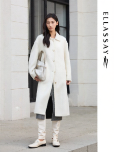 ELLASSAY | Wool White Long Coat
