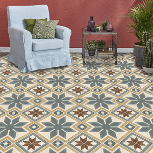 1 set of 10PCS Scandinavian retro-style floor stickers self-adhesive wear-resistant waterproof non-slip peel-and-stick wallpaper