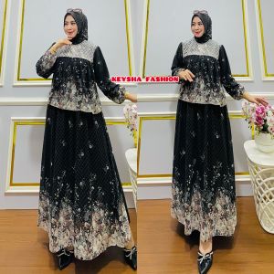 GAMIS TERBARU SET HIJAB SEGI EMPAT BAHAN SERUTY BABYDOLL PREMIUM