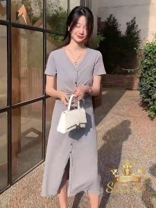Model Baru Kerah V Bahan Adem dress M428