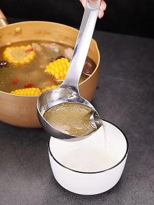 Stainless Steel Filter Oil Spoon Oil Soup Separator Household Kitchen Cooking Drain Oil Soup Oil Spoon Fat Separator