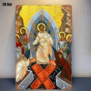 CIFbuy | 2D Vintage Metal Sign Easter Ascension Religious Wall Art Decor Farmhouse Style for Bedroom Bar Garage Garden Outdoor