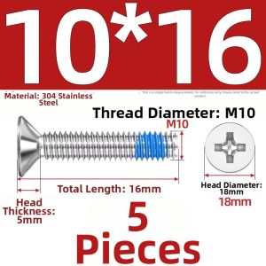 TIANZHUOJINSHU | Anti-Loosening Stainless Steel Flat Head Cross Screw