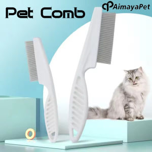 AIMAYAPET Pet Hair Shedding Comb Stainless Steel Flea Comb for Cat Dog Pet Hair Grooming Comb Dog Cat Fur Removal Brush