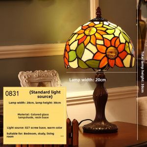YIXUAN | Sunflower Design Luxury Vintage Bedside Lamp