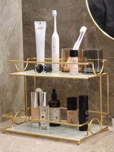 SKplus Double Layer Large Capacity Cosmetic Skin Care Product Stand Bathroom Storage Rack - Fulfilled by SKplus