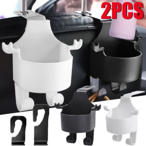 2PCS 3 in 1 Car Seat Back Cup Holder Car Phone Holders with Hanging Hooks Organizer Water Cup Bracket Bag Storage Hanger Drink Stand