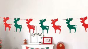 Merry Christmas Banner String Xmas Banner Flower Christmas Garland New Year Holiday Decorations for Party Favors Supplies