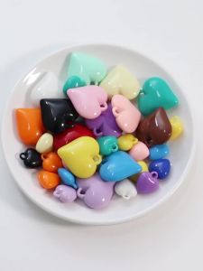 10-50pcs/lot Mixed Color Acrylic Beads Pendants Heart Shape Charms For Jewelry Making DIY Handmade Necklace Earrings Accessories